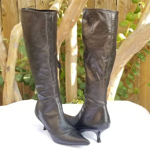 Giuseppe Zanotti gorgeous kitten heels tall knee high leather boots Size 36 - Picture 3 of 16